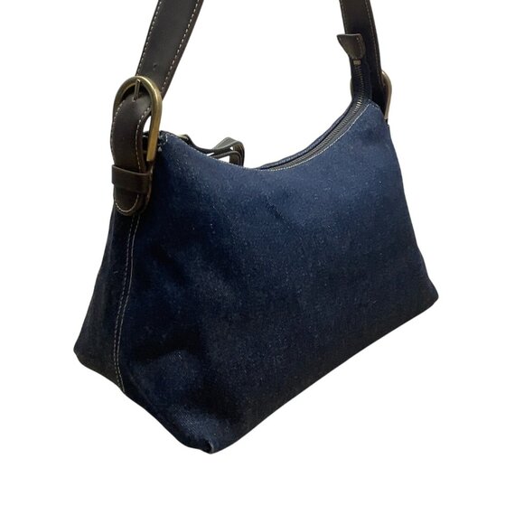 Nine West Women’s Denim With Brown Leather Strap & Gold Hardware Tote Bag Sz S - Picture 3 of 11